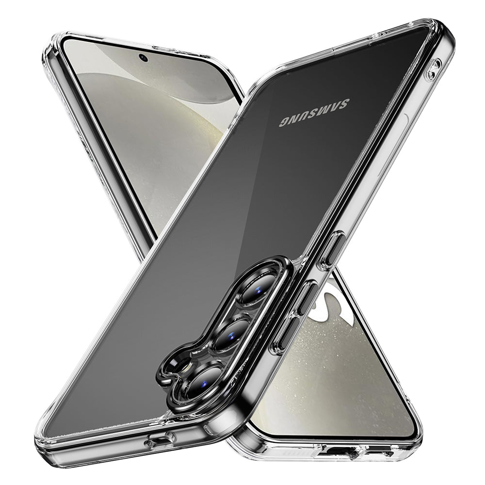 YSM For Samsung Galaxy S24+ Clear Phone Case Metal Lens Frame Protective Cover - Black YSM For Samsung Galaxy S24+ Clear Phone Case Metal Lens Frame Protective Cover - Black